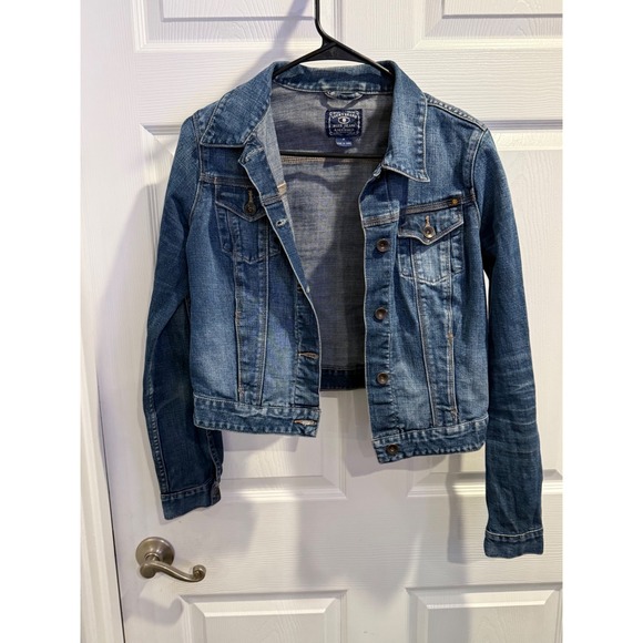 Lucky Brand Jackets & Blazers - Lucky Brand Pixie Denim Jacket Medium Wash Blue‎ Trucker 7W12247 Womens Medium